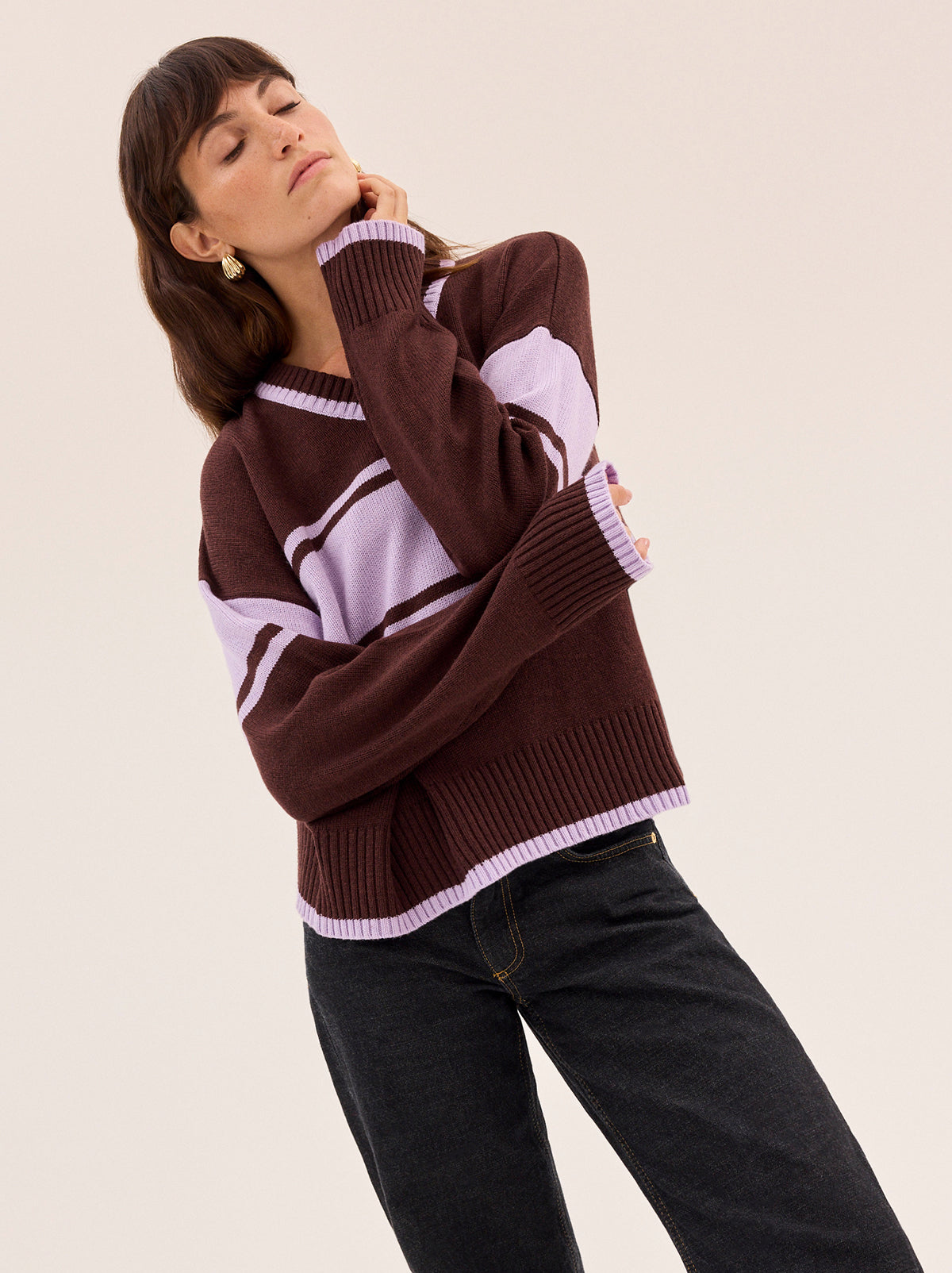 Everly V-Neck Striped Jumper