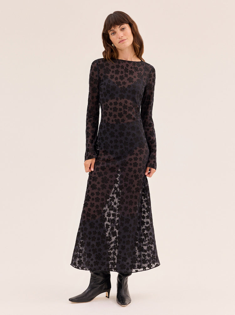 Giselle Black Floral Dress