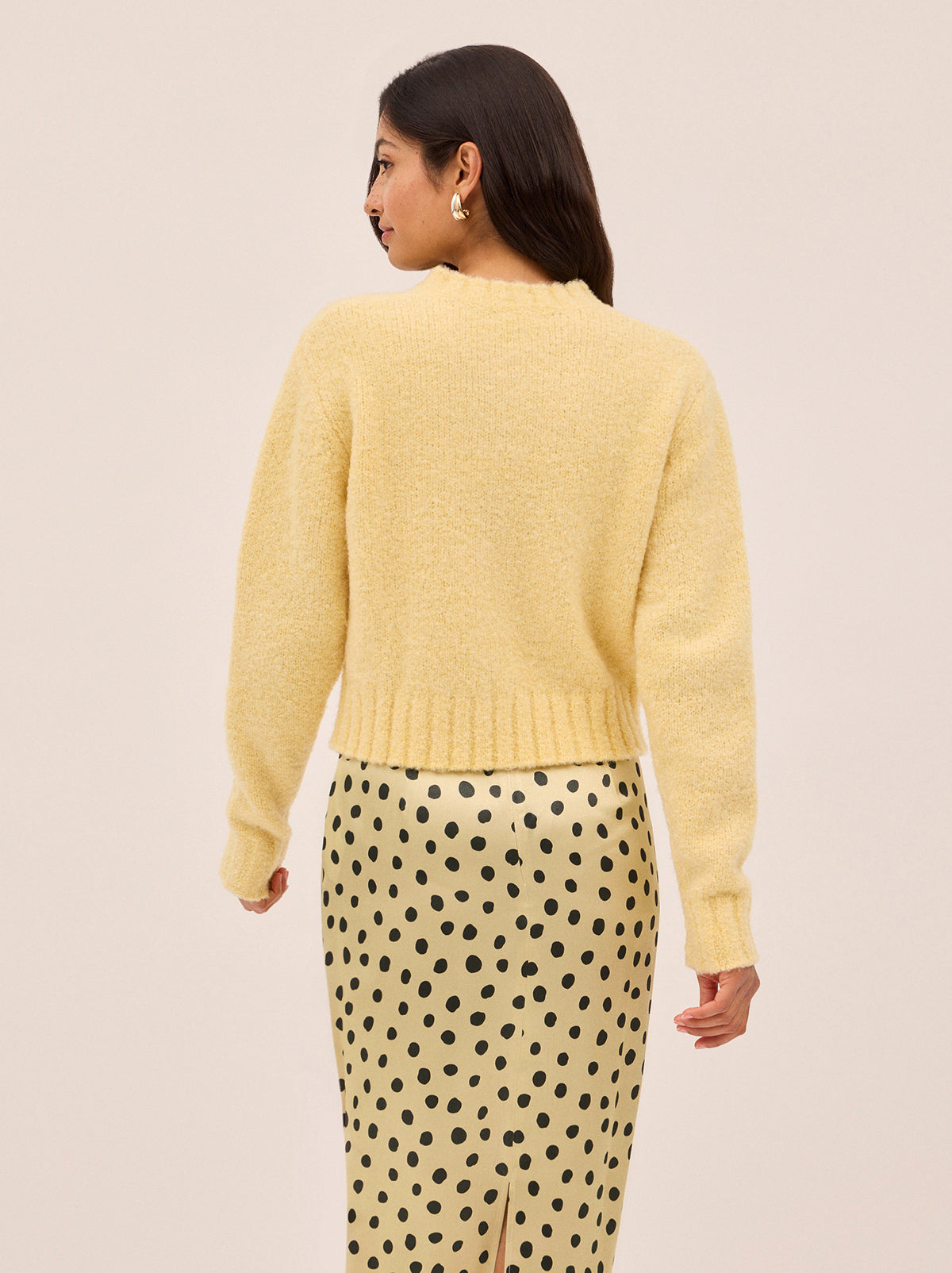 Isla Light Yellow Bouclé Knit Cardigan