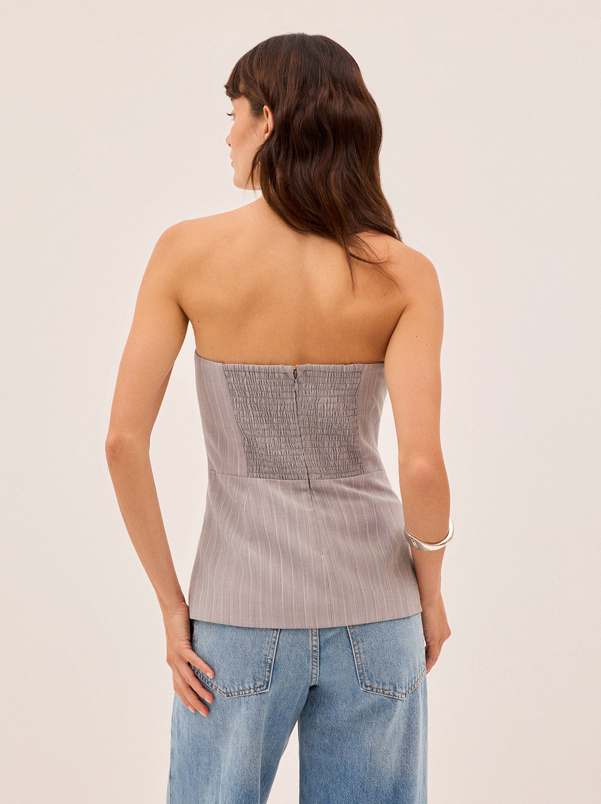 Katherine Grey Pinstripe Strapless Top