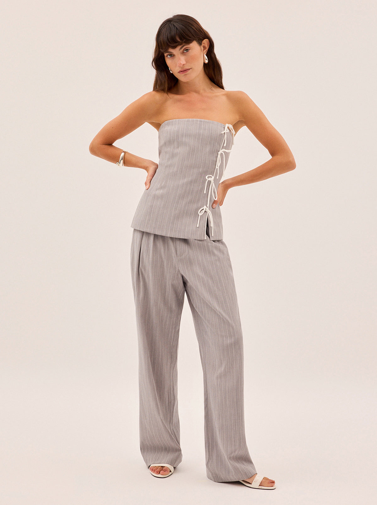 Katherine Grey Pinstripe Strapless Top