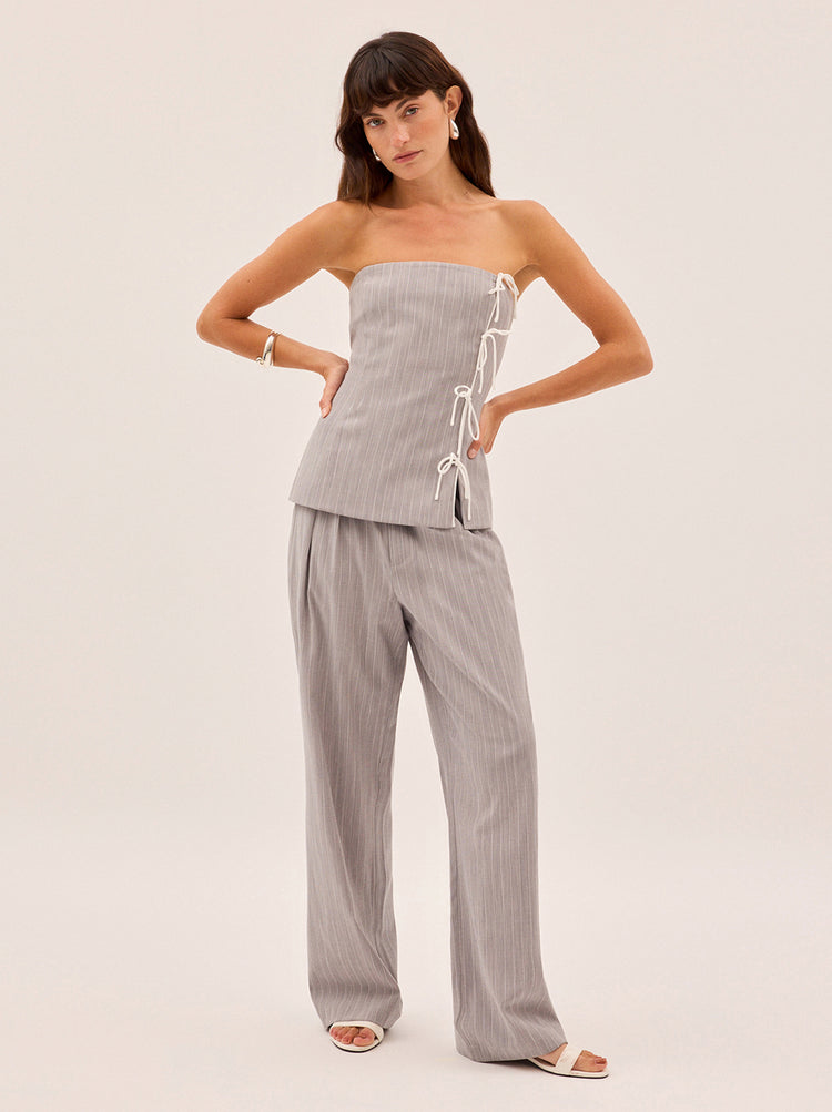 Katherine Grey Pinstripe Strapless Top