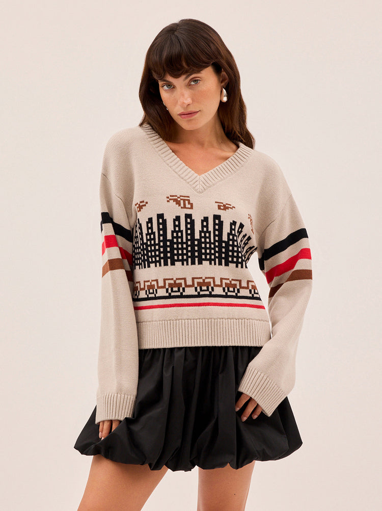 Noa City Intarsia Knit Jumper