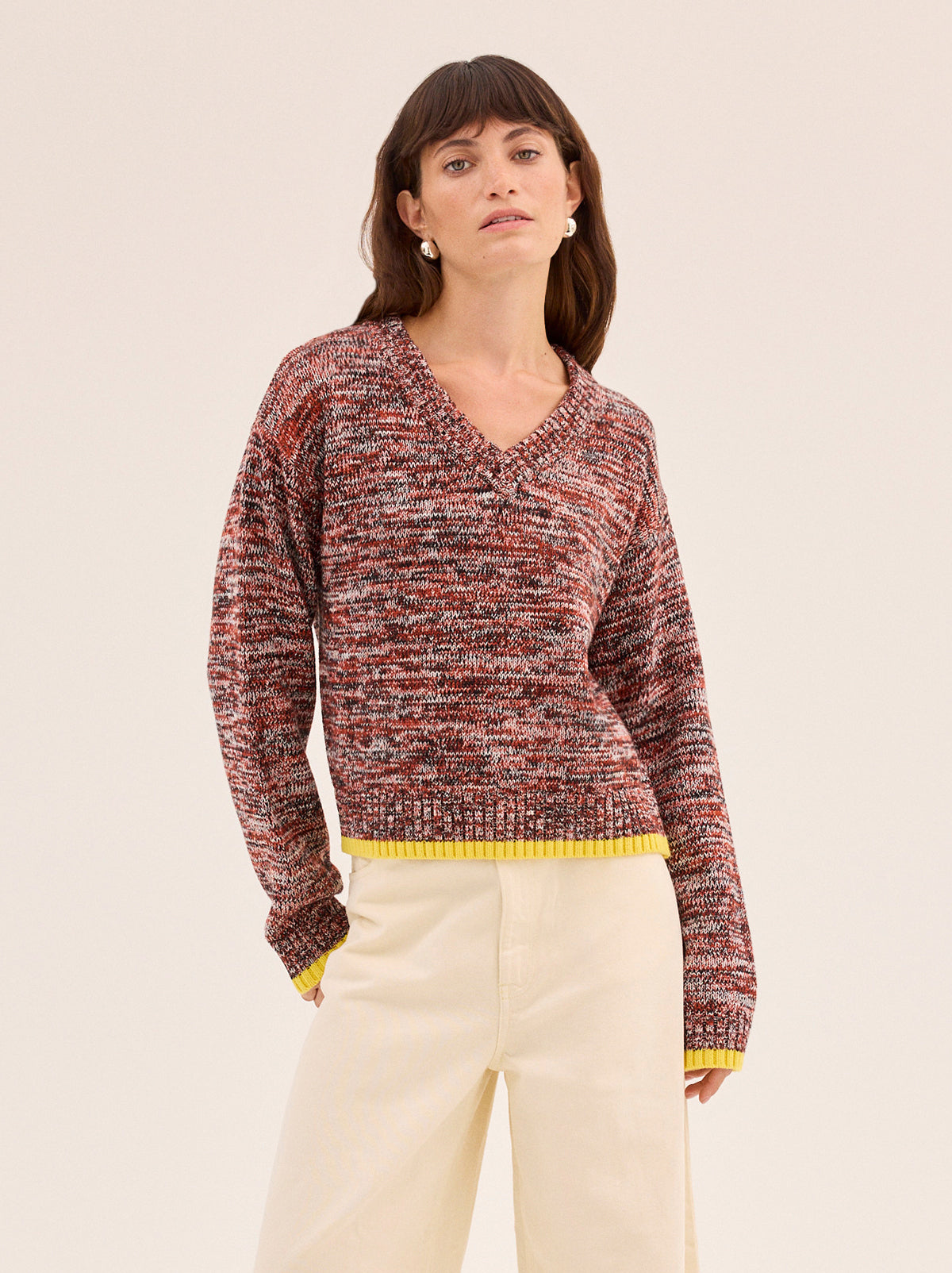 Francis Cotton-Blend V-neck Jumper