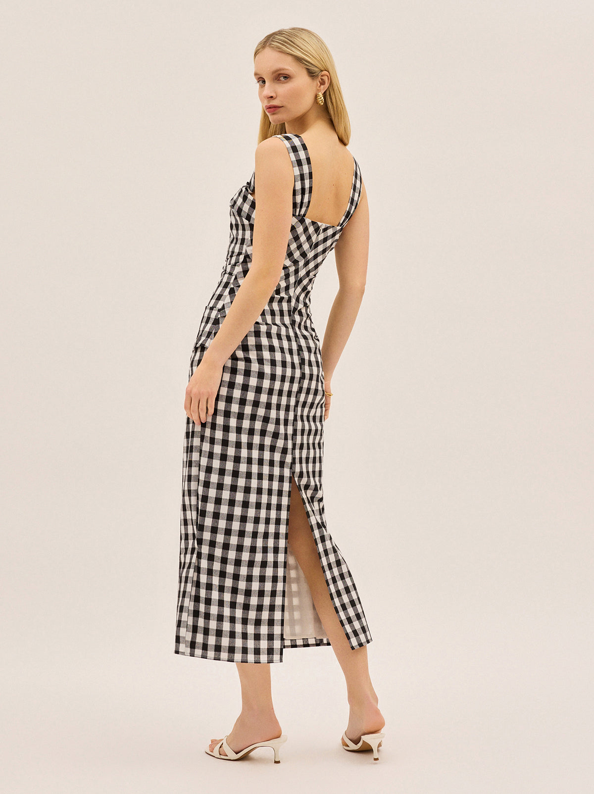 Rita Gingham Linen Blend Dress