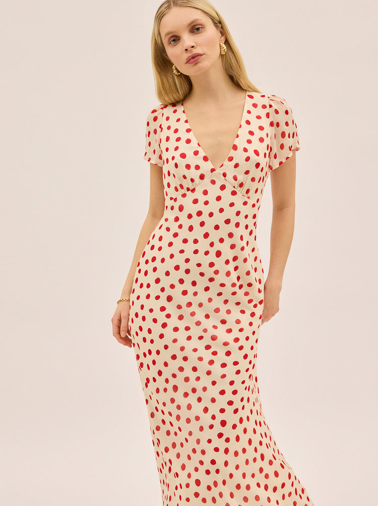 Talia Red Polka Dot Dress