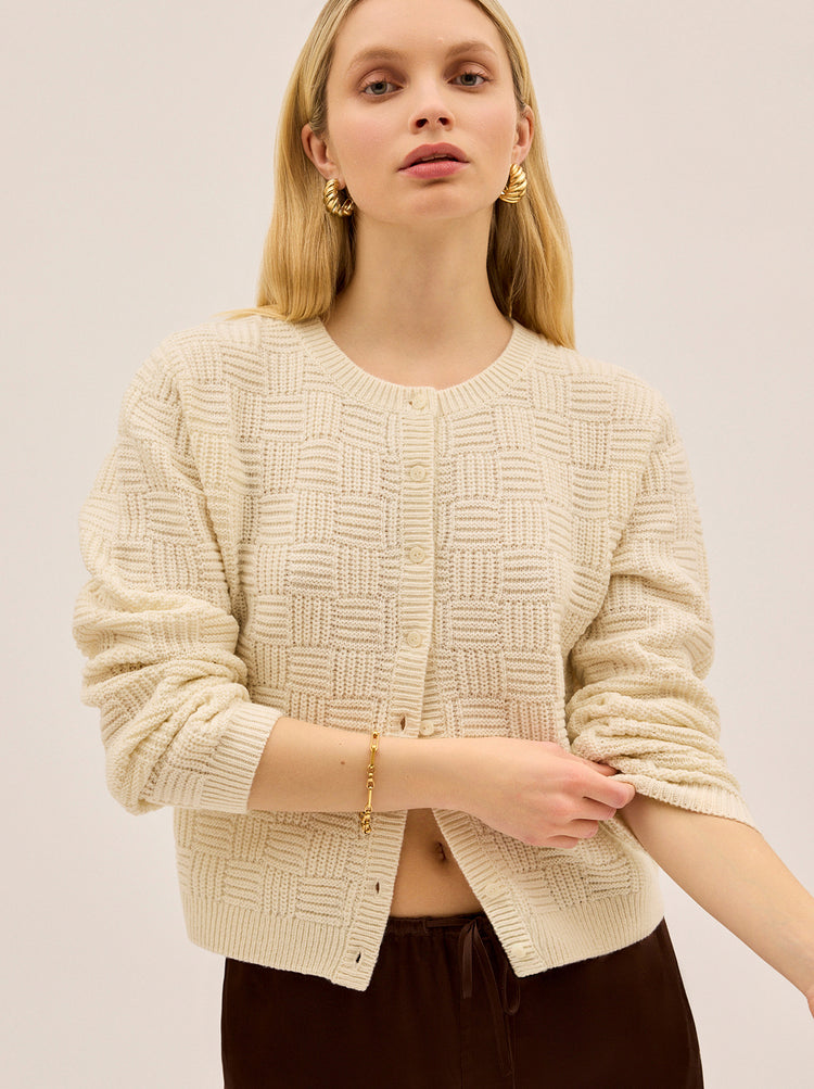Terri Ivory Knit Cardigan