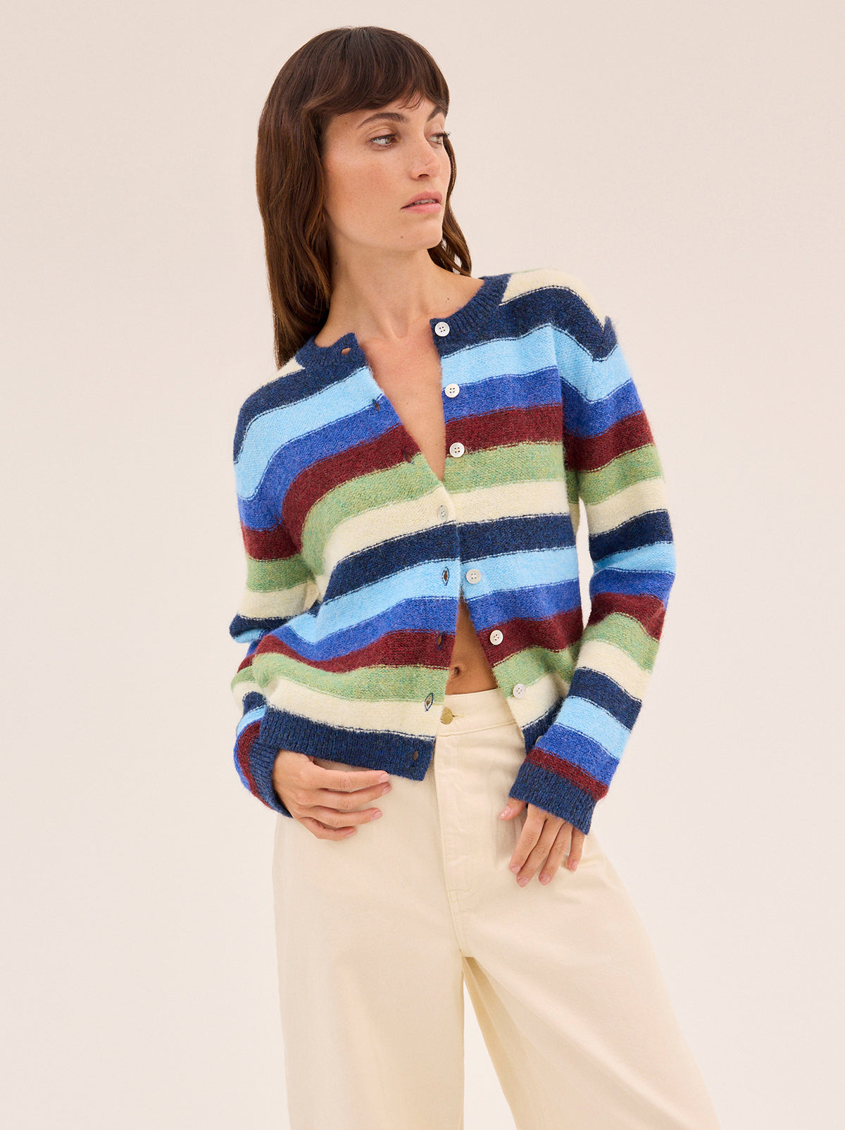 Terri Multi Striped Knit Cardigan