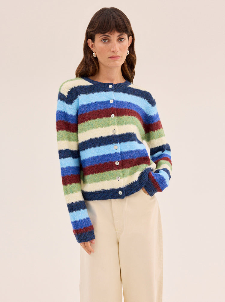Terri Multi Striped Knit Cardigan