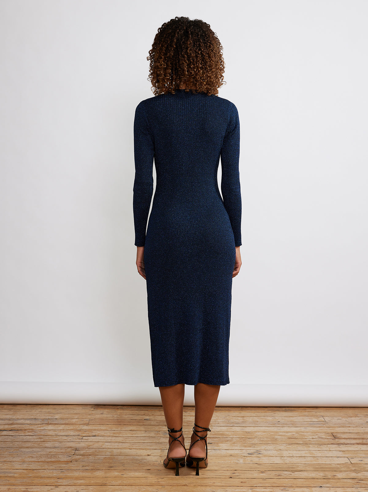 Agnes Blue Lurex Knit Dress By KITRI Studio