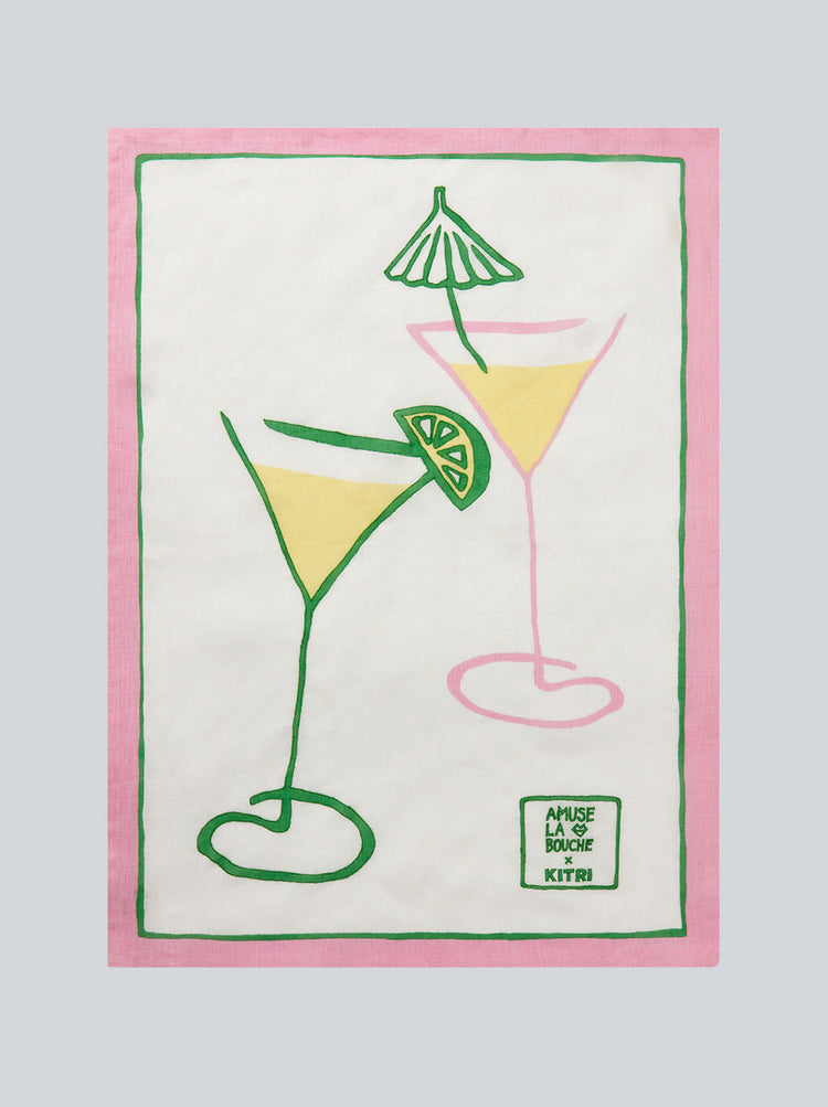 ALB x KITRI Cocktail Embroidered Tea Towel