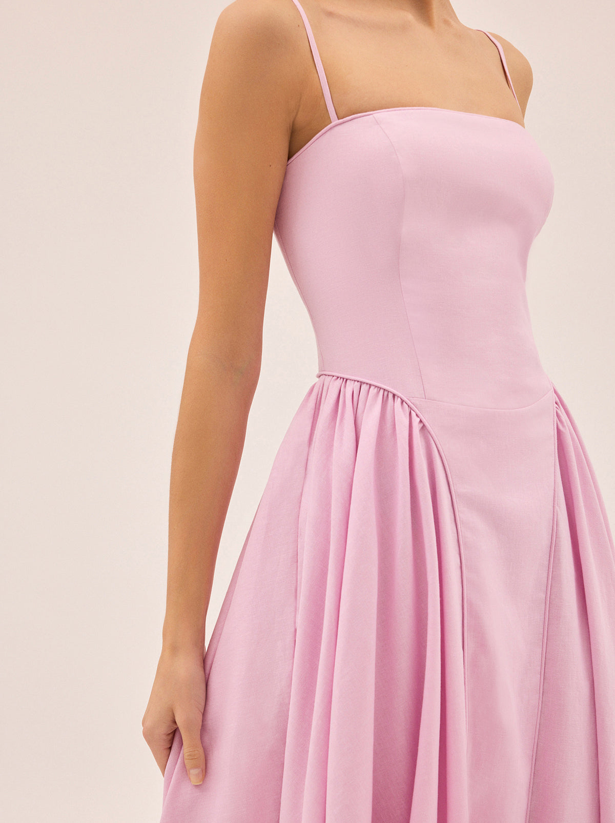 Alberta Pink Cotton Linen Dress | KITRI Studio Alberta Pink Cotton Linen Dress | KITRI Studio