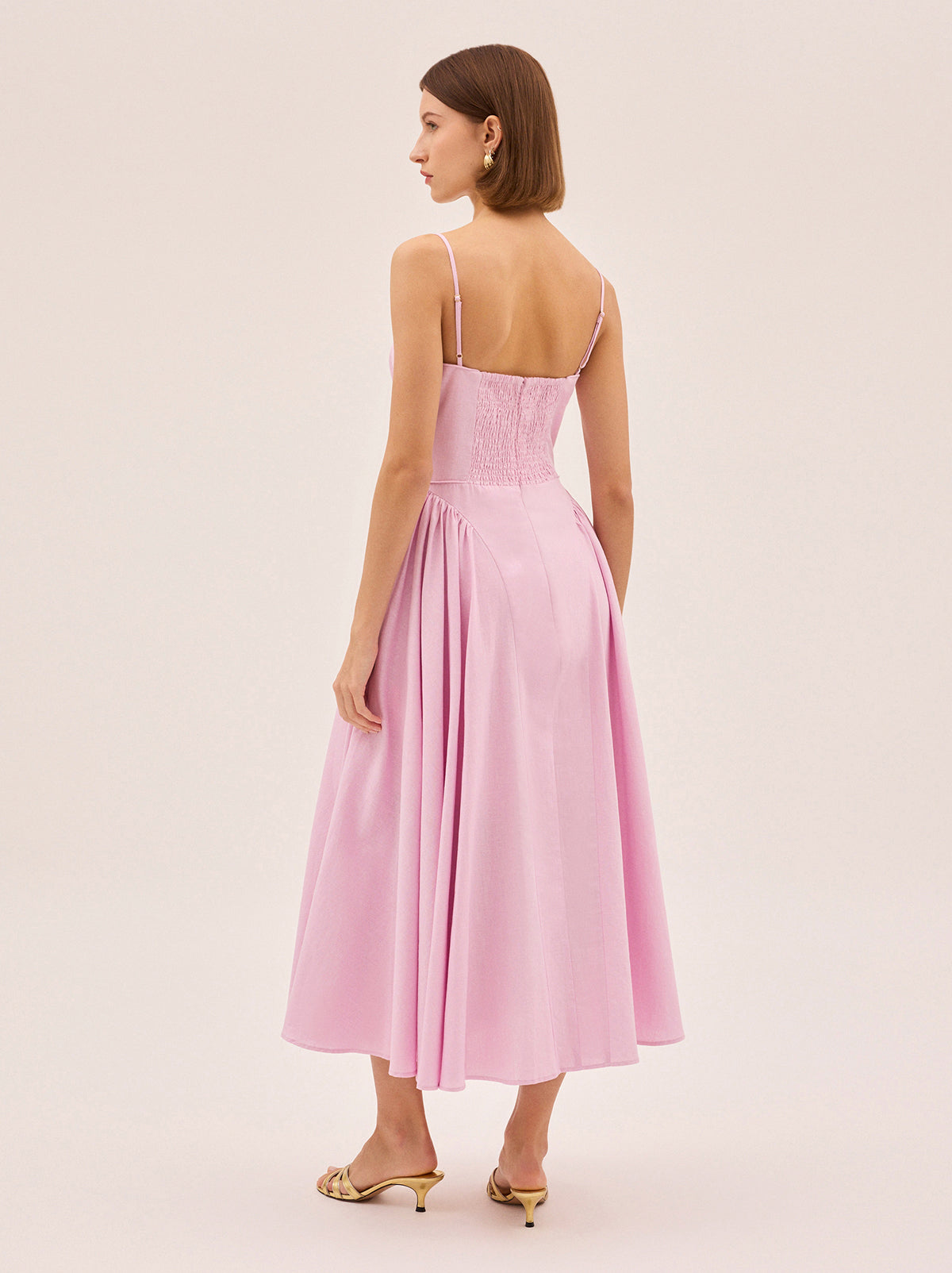 Alberta Pink Cotton Linen Dress | KITRI Studio Alberta Pink Cotton Linen Dress | KITRI Studio
