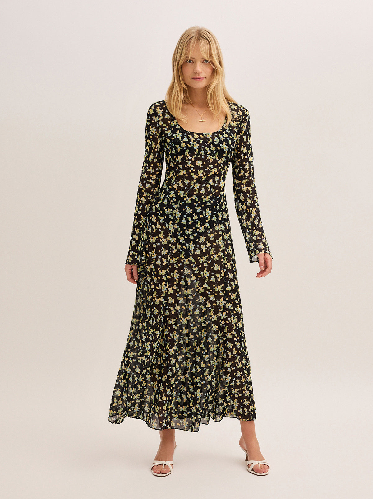 Alessia Black Cherry Print Maxi Dress By KITRI Studio