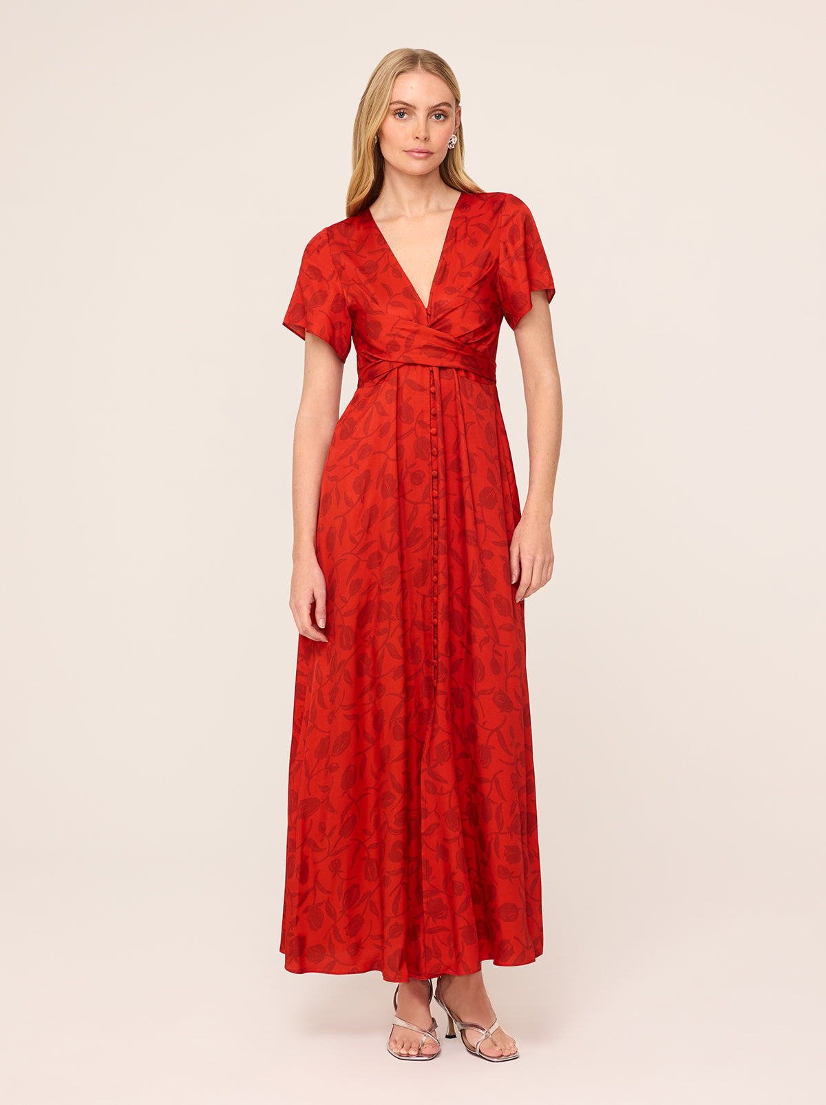 Alex Red Tulip Print Dress By KITRI Studio