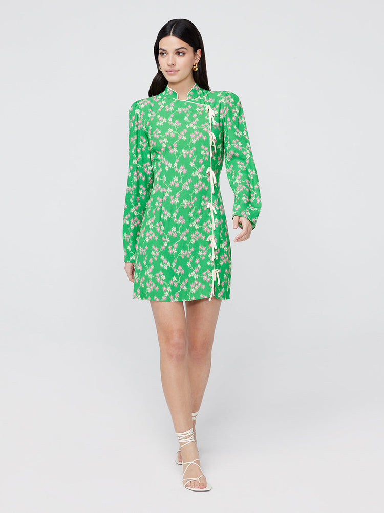 Allegra Green Floral Mini Dress by KITRI Studio