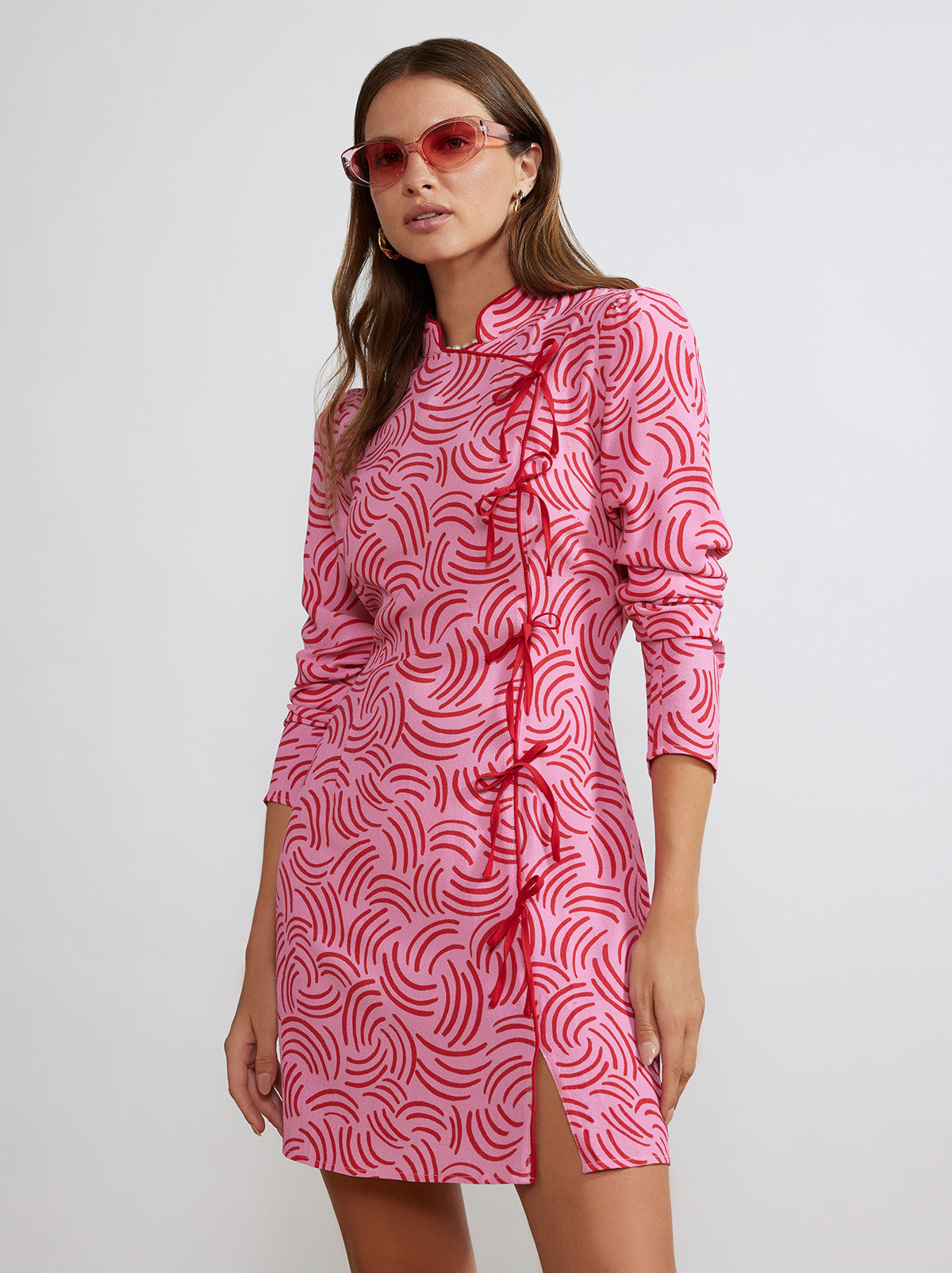 Allegra Pink Geo Mini Dress | KITRI Studio