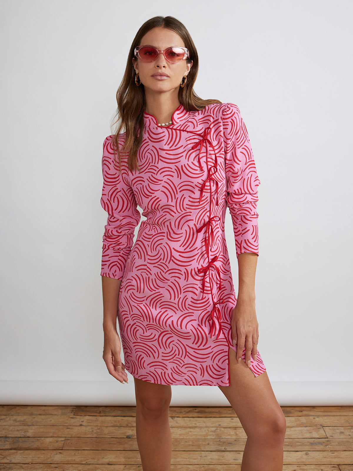 Allegra Pink Geo Mini Dress By KITRI Studio