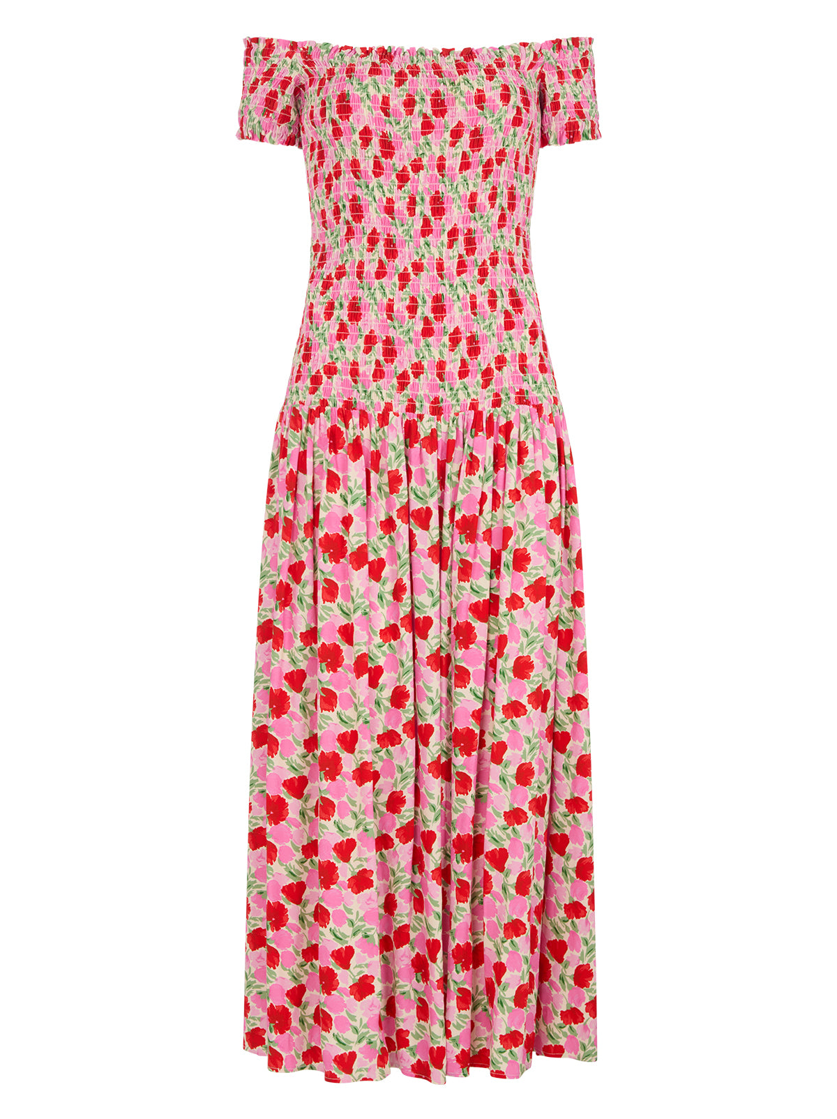 alma floral print tulle maxi dress Alma Pink Floral Shirred Maxi Dress