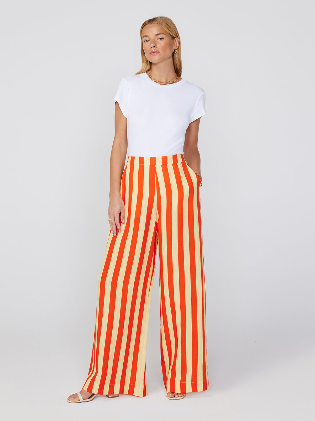 Orange 2025 striped trousers