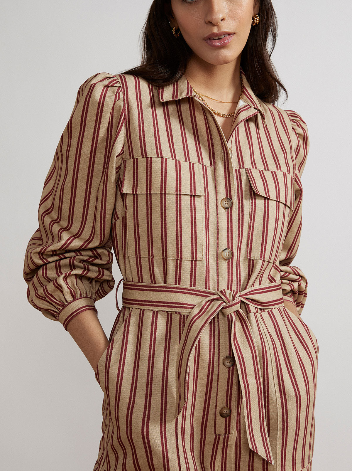 Angie Striped Canvas Jumpsuit By KITRI Studio