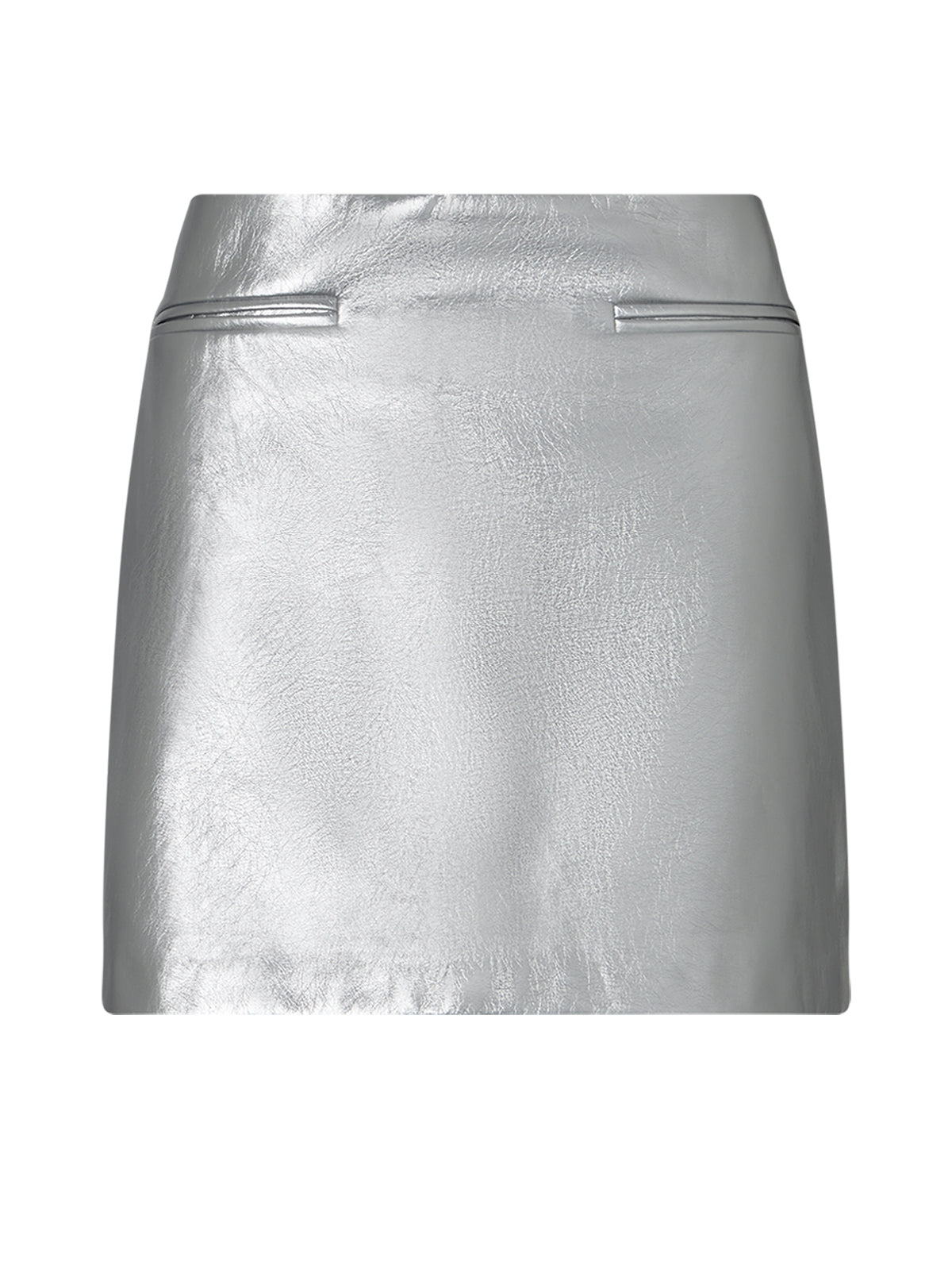 Annmarie Silver Vinyl Mini Skirt