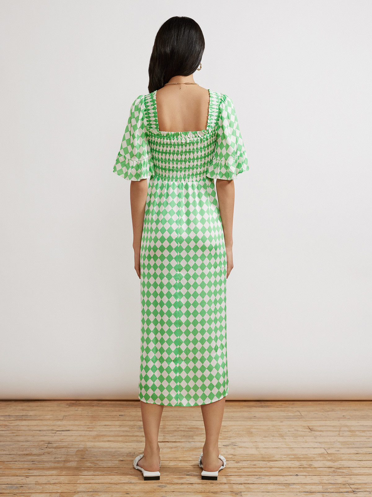 Arabella Green Checker Dress
