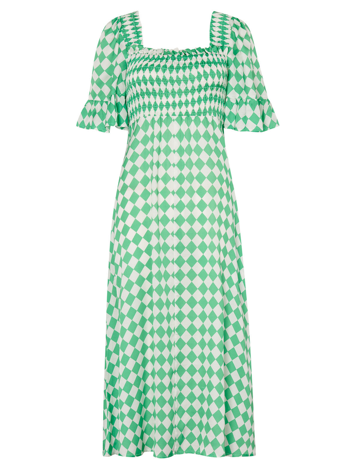 Arabella Green Checker Dress | KITRI Studio