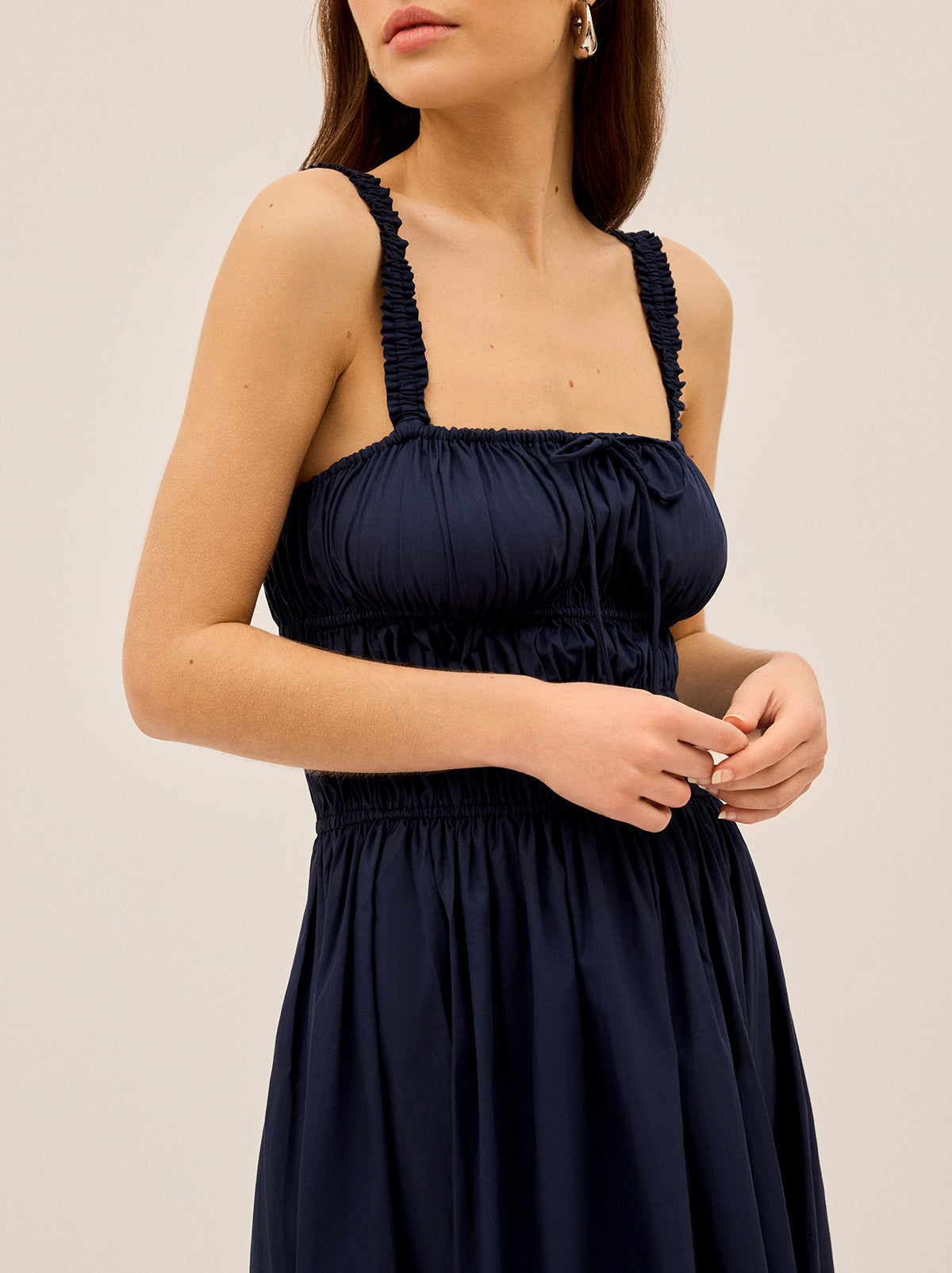 Arya Navy Cotton Midi Dress By KITRI Studio