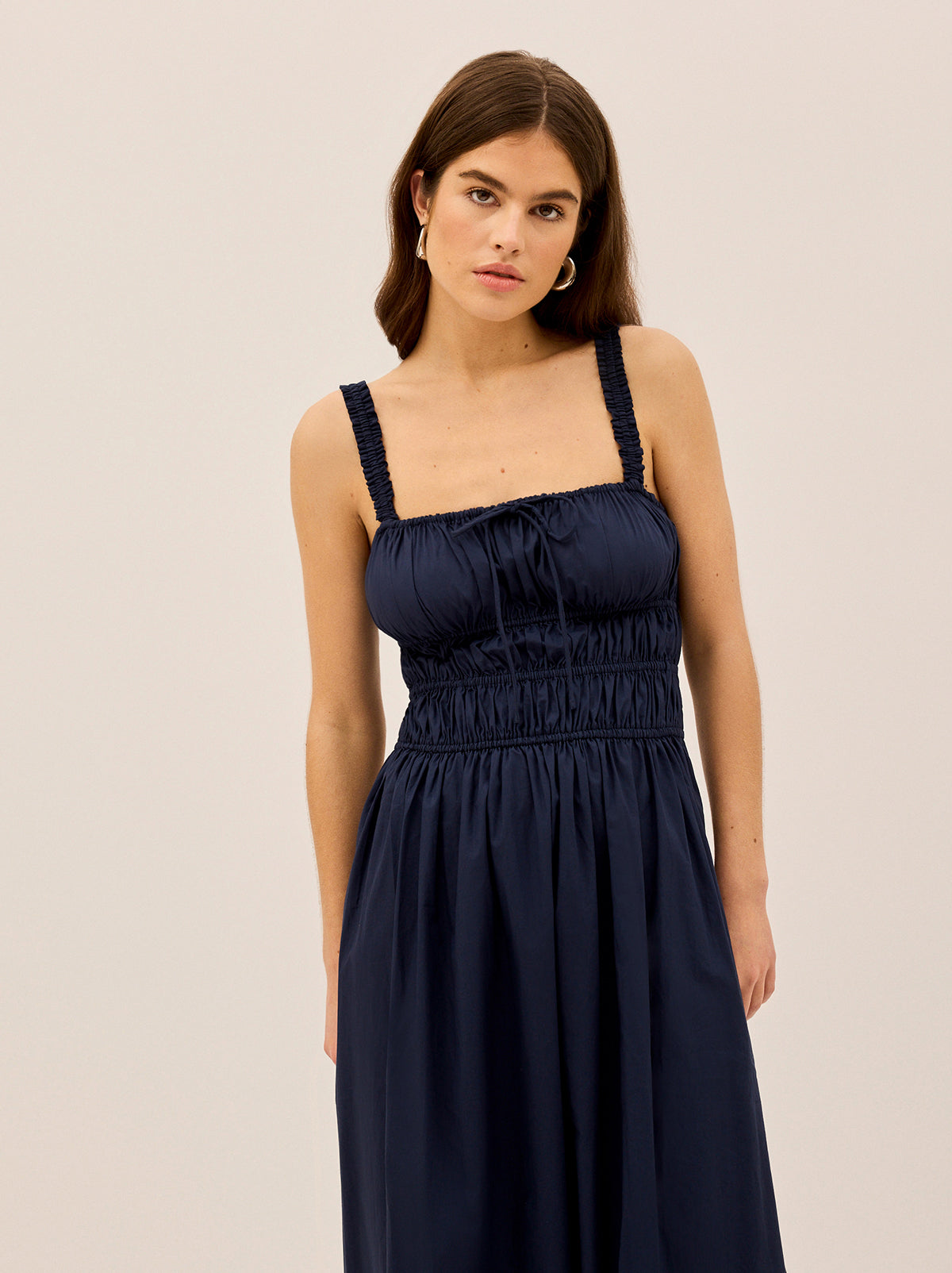 Arya Navy Cotton Midi Dress By KITRI Studio