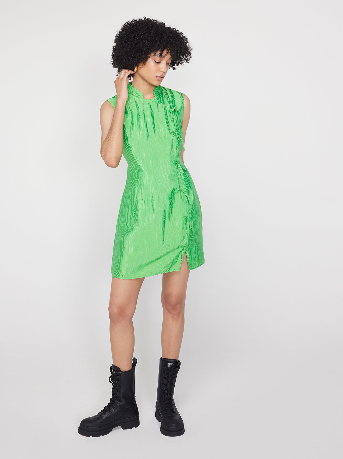 Aubrey Lime Green Mini Dress By KITRI Studio