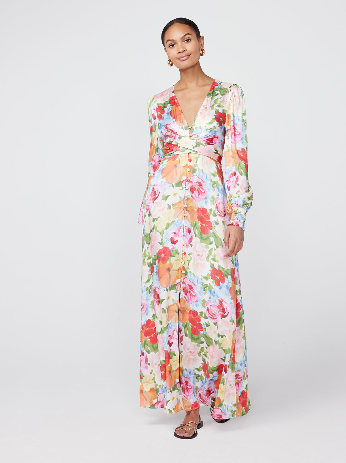 Aurora Painted Floral Maxi Dress | KITRI Studio