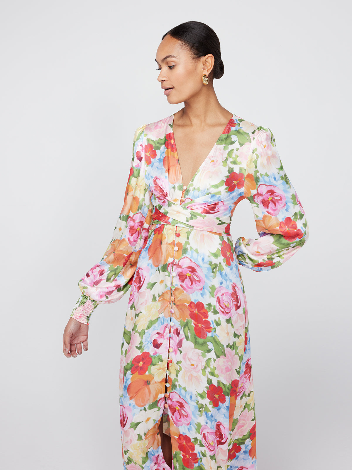 Aurora Painted Floral Maxi Dress  by KITRI Studio