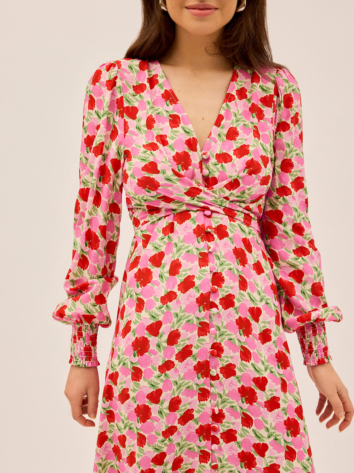 Aurora Pink Floral Print Dress | KITRI Studio Aurora Pink Floral Print Dress | KITRI Studio