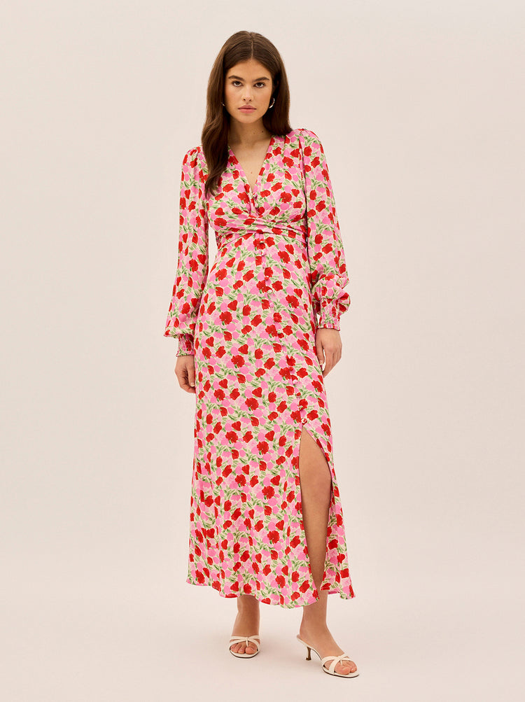 Aurora Pink Floral Print Dress By KITRI Studio