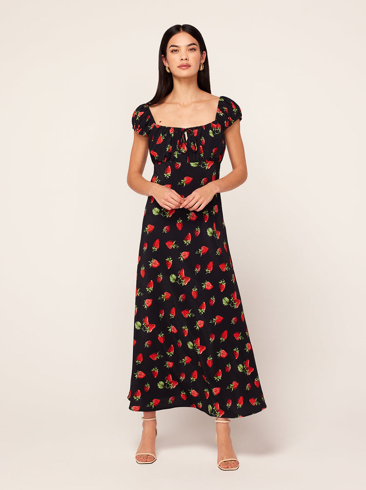 Rosemary Berry Print Midi Dress | KITRI Studio
