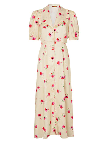 Bethany Pansy Print Tea Dress | KITRI Studio