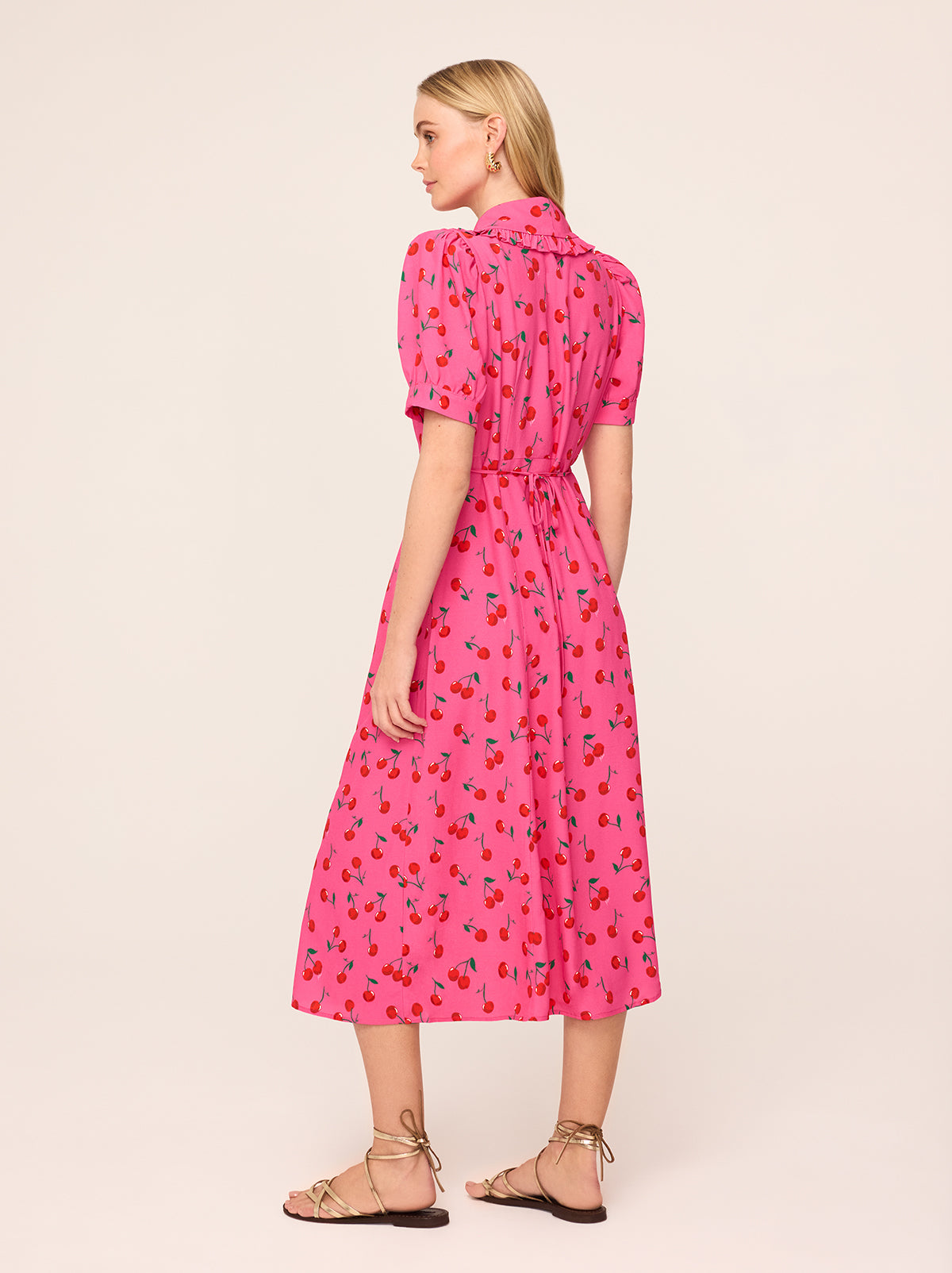 Bethany Pink Cherry Tea Dress By KITRI Studio