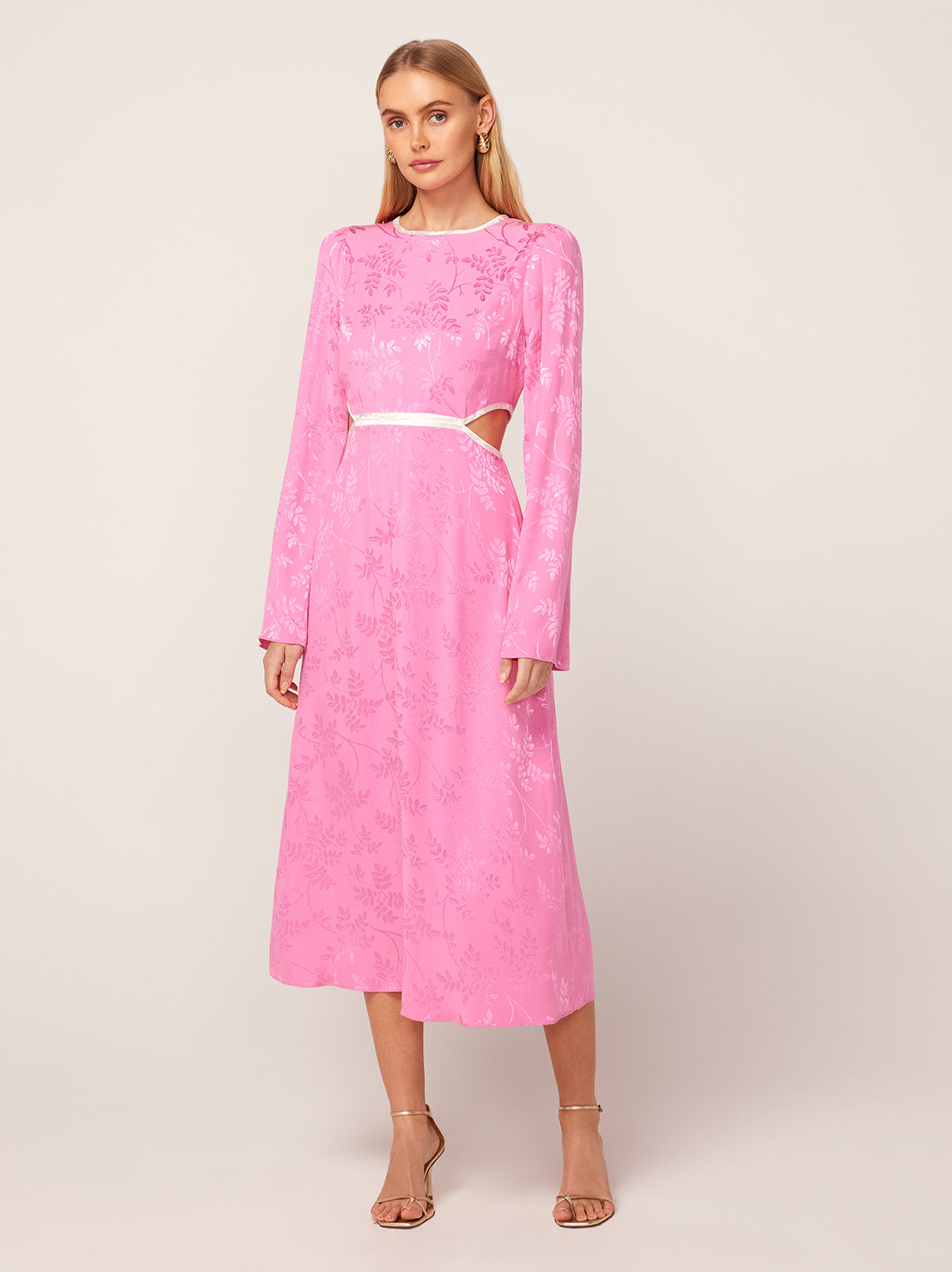 Blythe Pink Floral Jacquard Dress