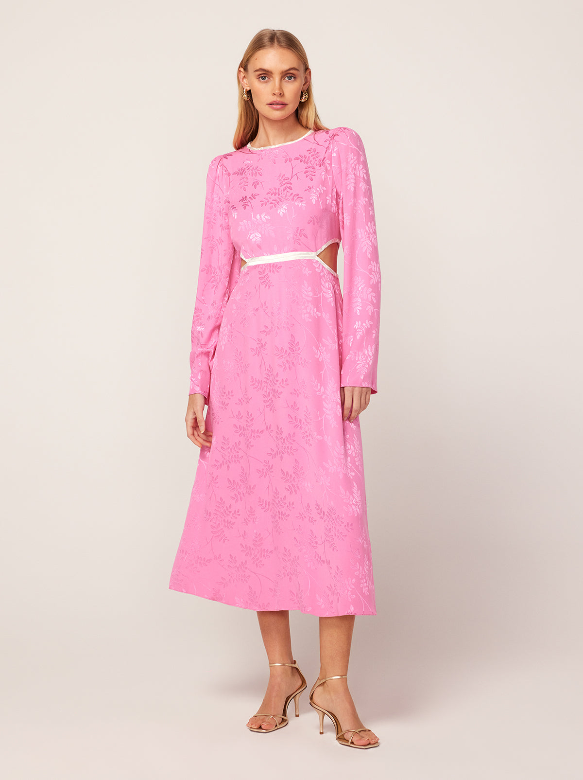 Blythe Pink Floral Jacquard Dress