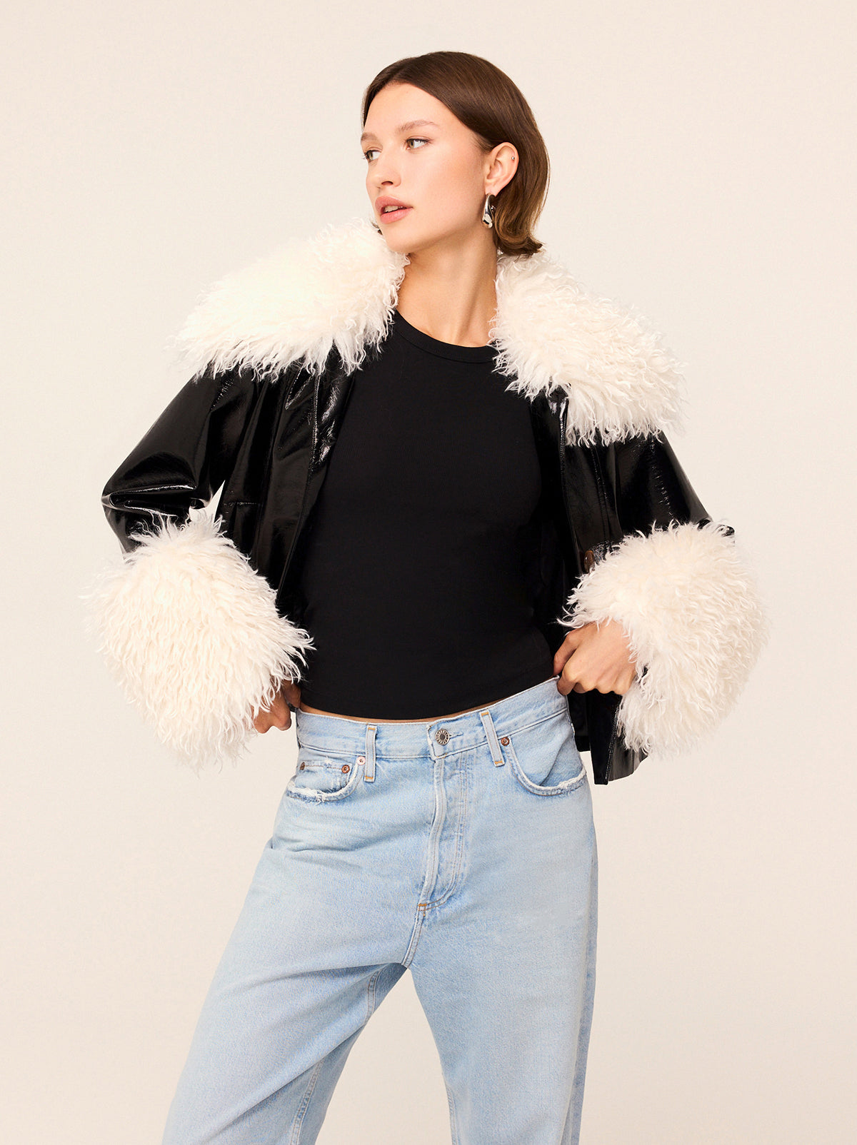 Bonnie Black Vinyl Jacket By KITRI Studio