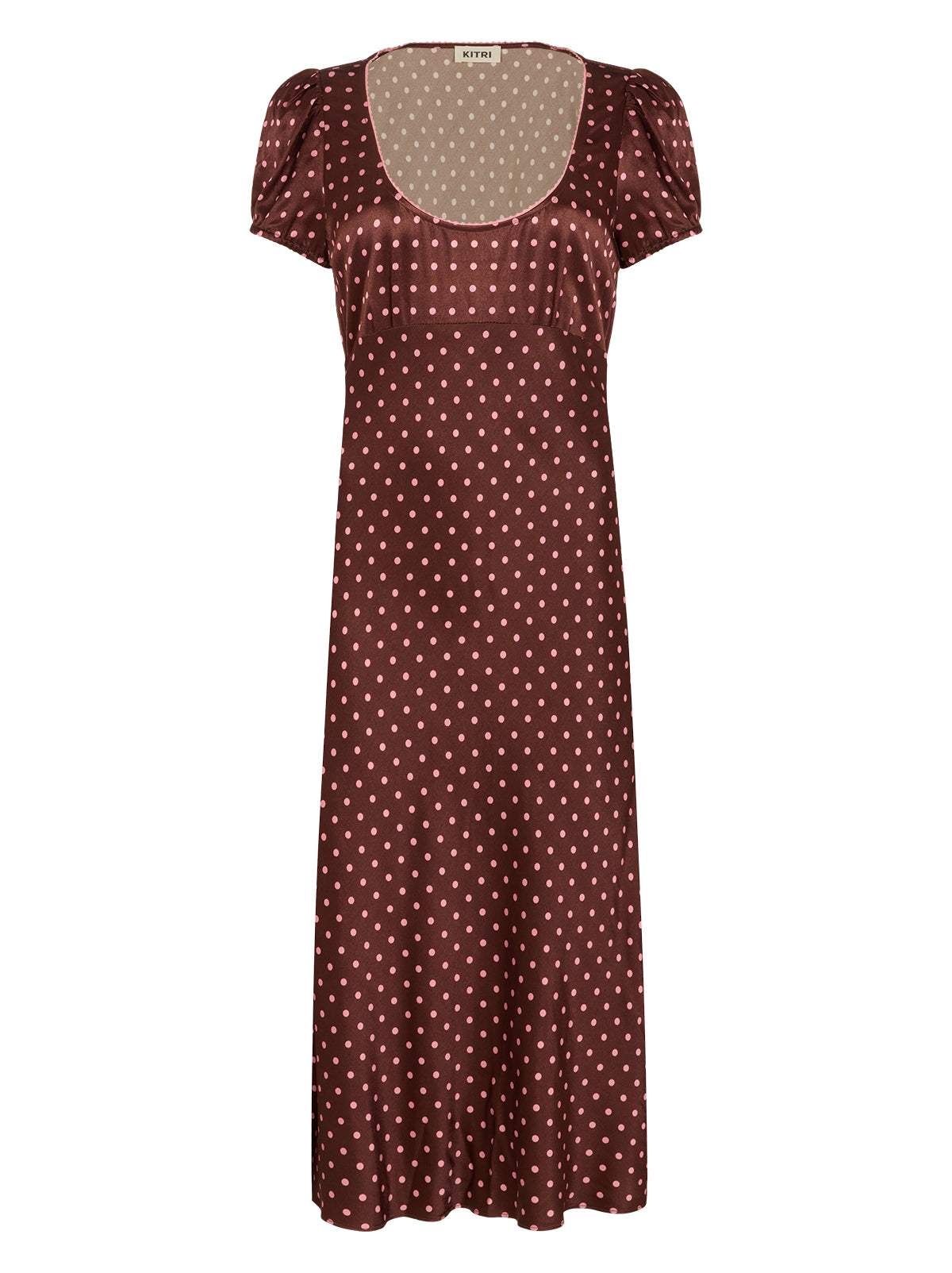 Briar Brown Pin Dot Print Dress | KITRI Studio Briar Brown Pin Dot Print Dress | KITRI Studio