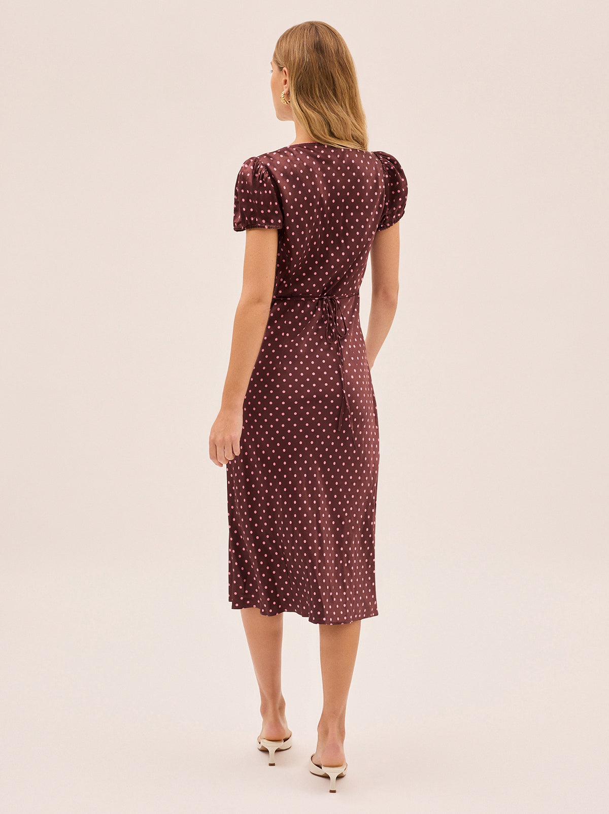 Briar Brown Pin Dot Print Dress | KITRI Studio Briar Brown Pin Dot Print Dress | KITRI Studio