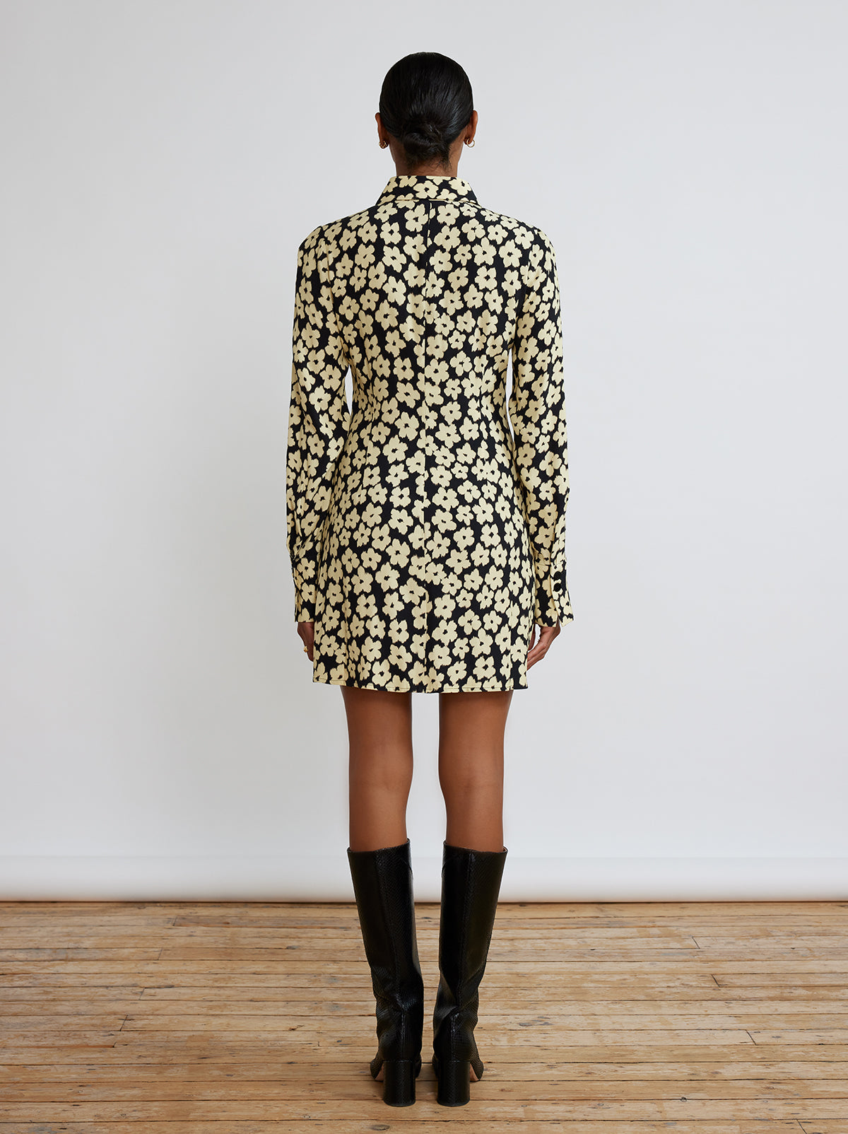 Brooke Blurred Floral Mini Shirt Dress by KITRI Studio