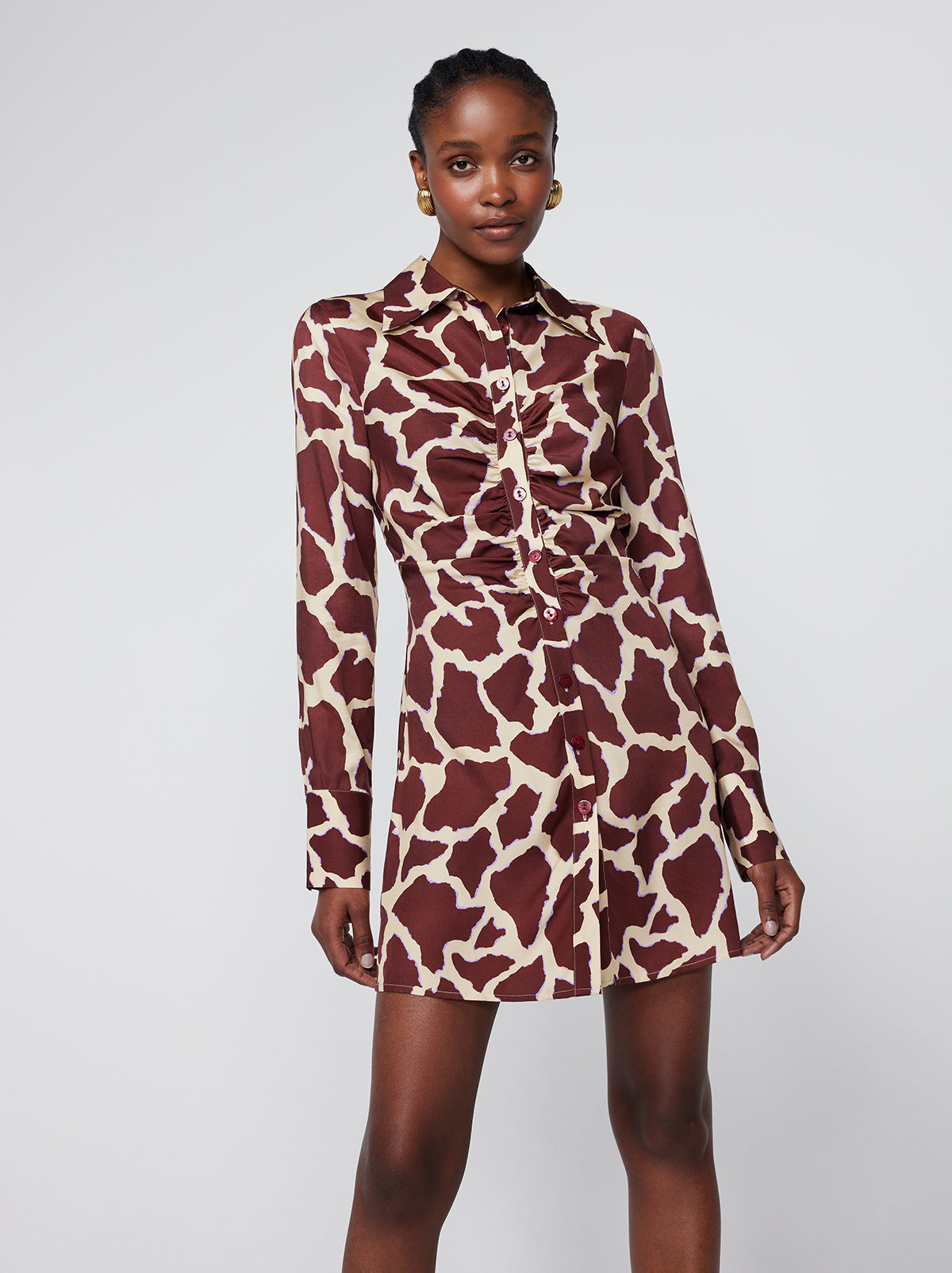 Giraffe print shop shirt dress