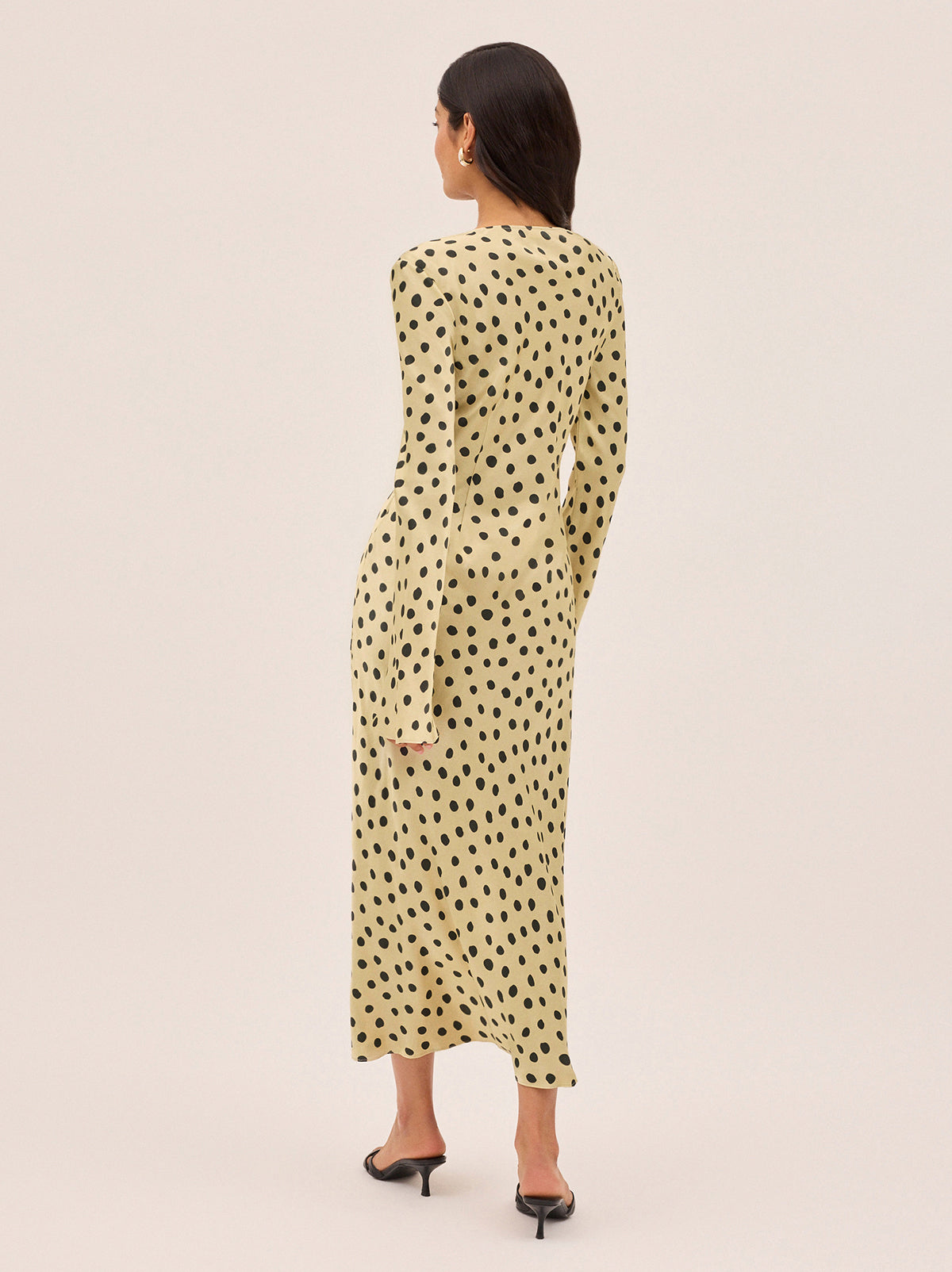 Camille Butter Polka Dot Satin Dress By KITRI Studio