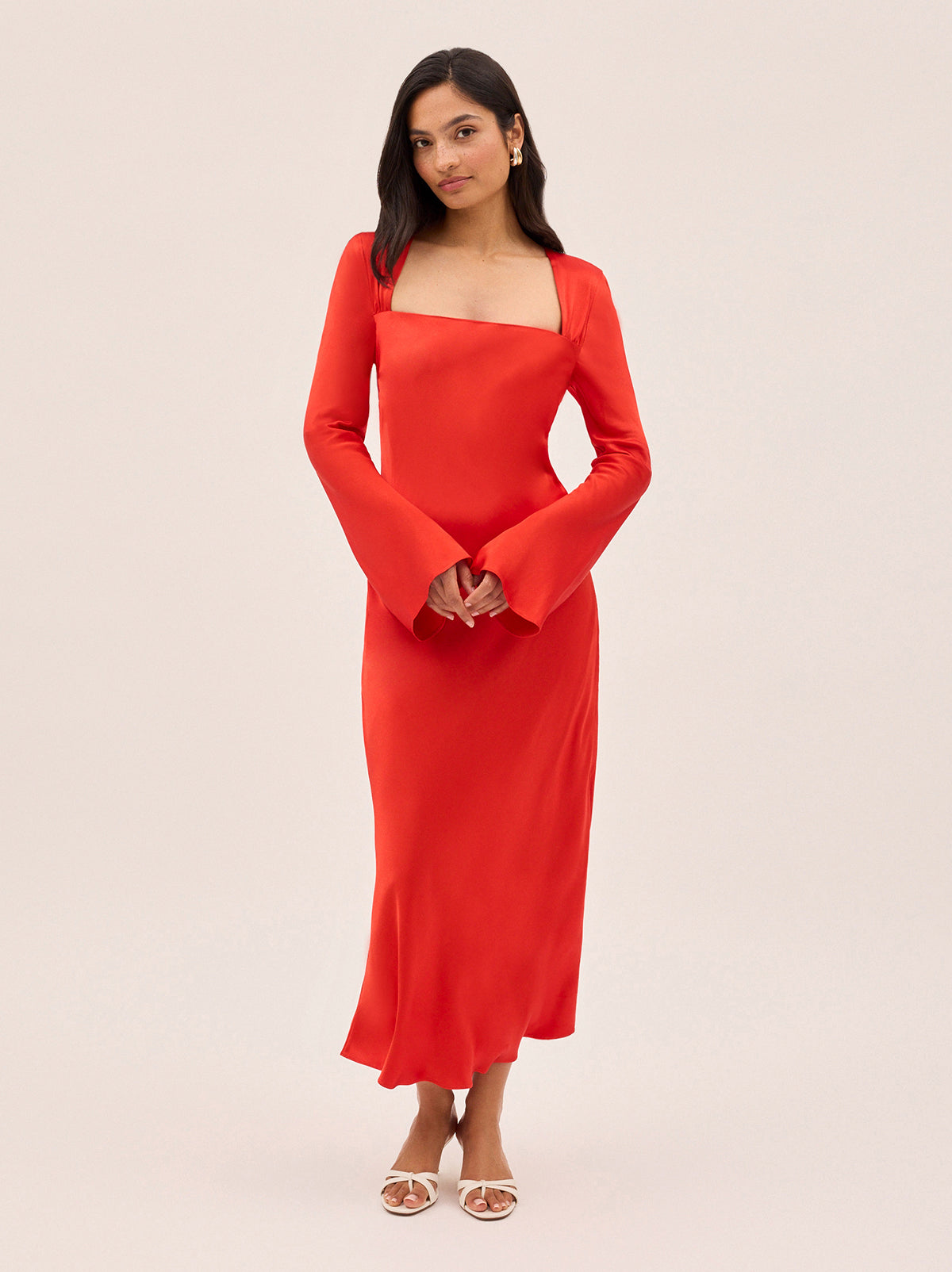 Camille Red Satin Dress By KITRI Studio