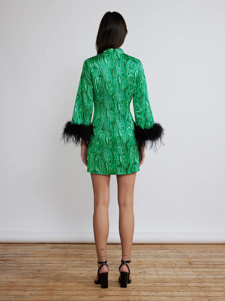 Carlotta Malachite Print Mini Dress By KITRI Studio
