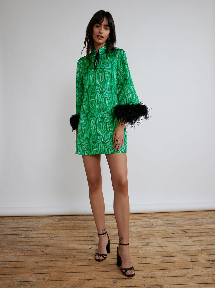 Carlotta Malachite Print Mini Dress By KITRI Studio