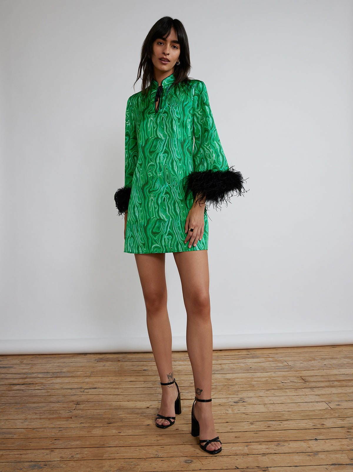 Carlotta Malachite Print Mini Dress By KITRI Studio